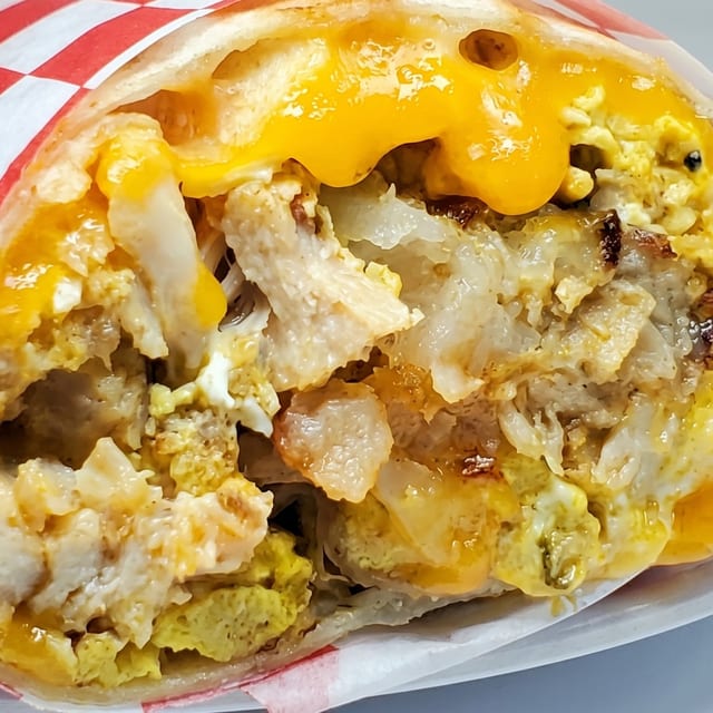 Chicken Breakfast Burrito.