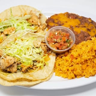 2 Taco Plate - Chicken or Ground Beef Dinner Special