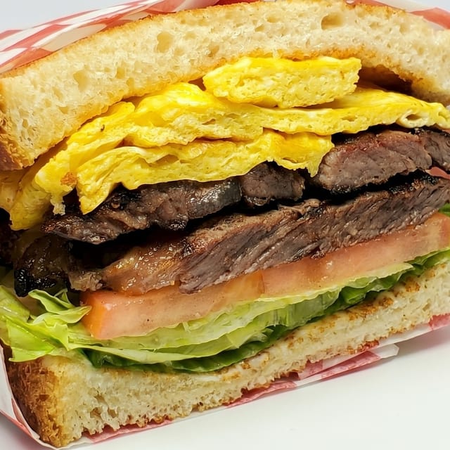 Steak & Egg Sandwich.