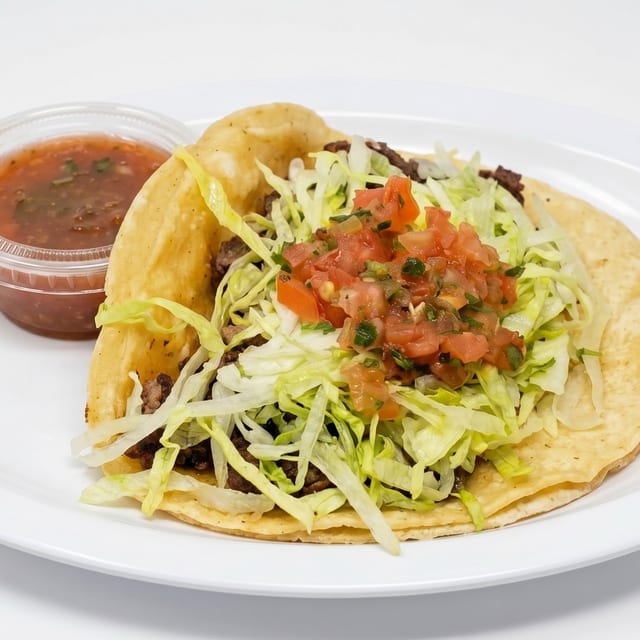 Two Carne Asada Tacos.